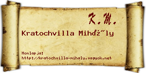 Kratochvilla Mihály névjegykártya