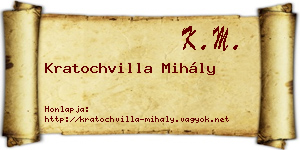 Kratochvilla Mihály névjegykártya