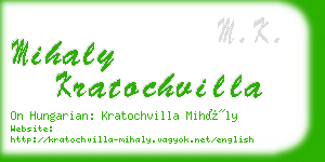 mihaly kratochvilla business card